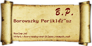 Borovszky Periklész névjegykártya